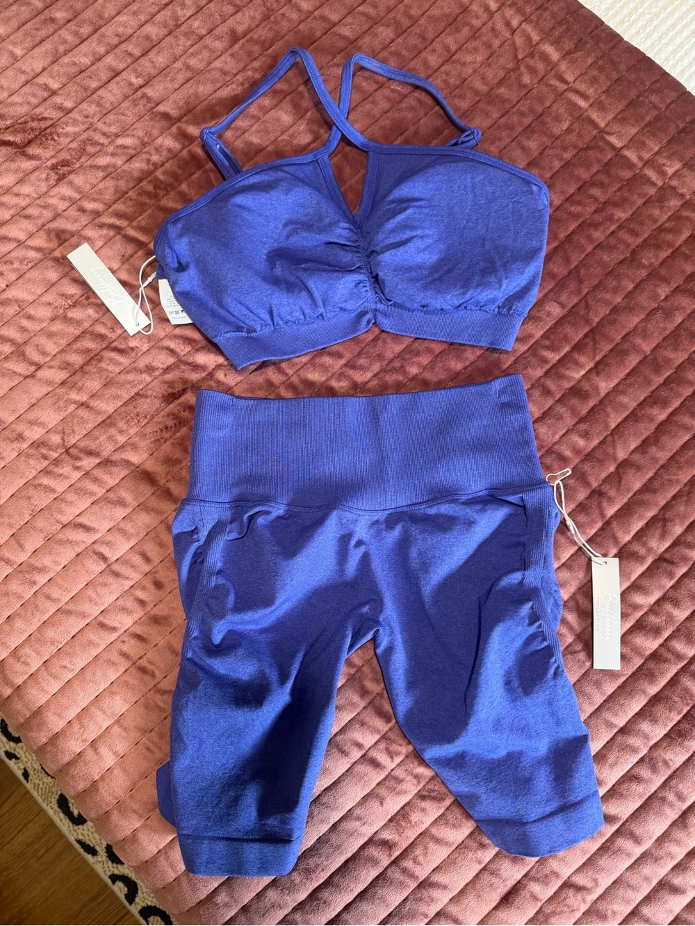 BuffBunny Royal Blue Seamless Bralette & High-Waist Shorts Set